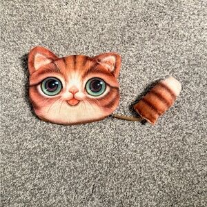Charming Brown Cat Face Coin Purse